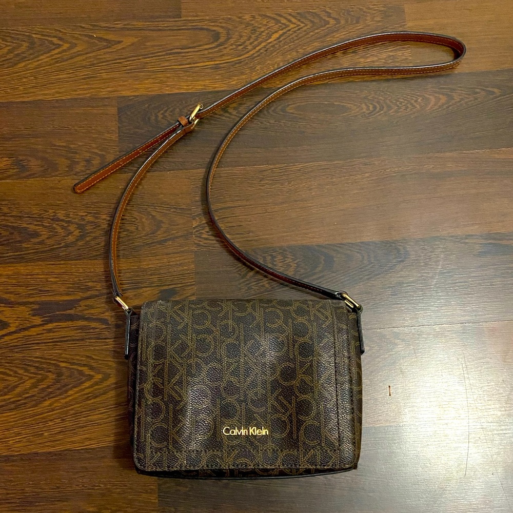 Calvin Klein CK Shoulder Bag Brown & Gold